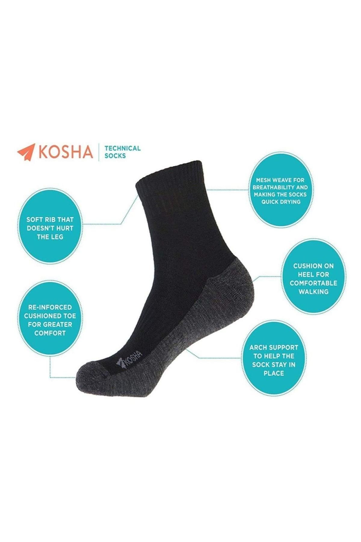 Namik No Blister Merino Wool Black Grey Ankle Socks | Women
